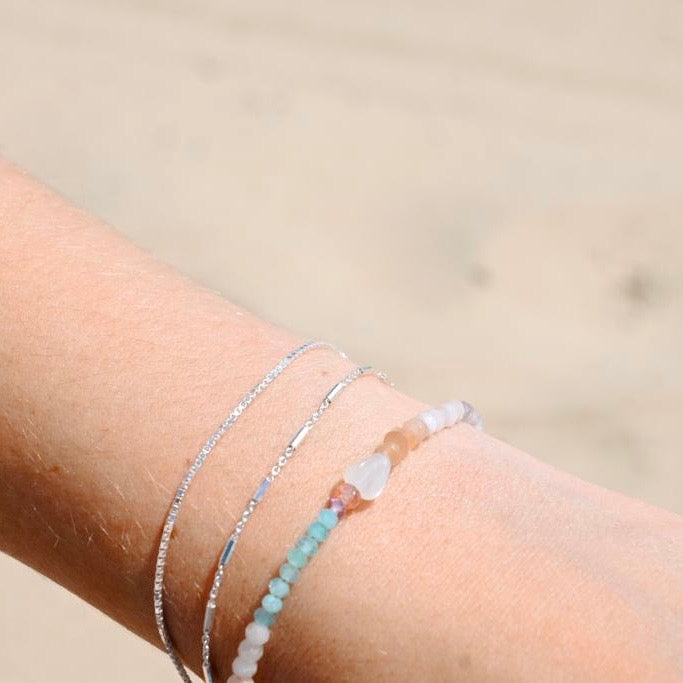 Double chain bracelet in silver