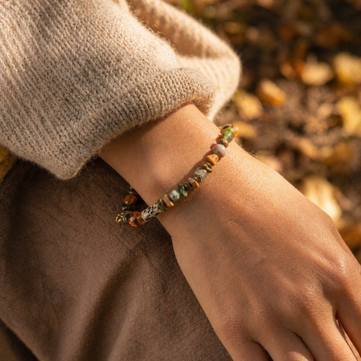 ‘Autumn Terra’ Crystal Beaded Bracelet