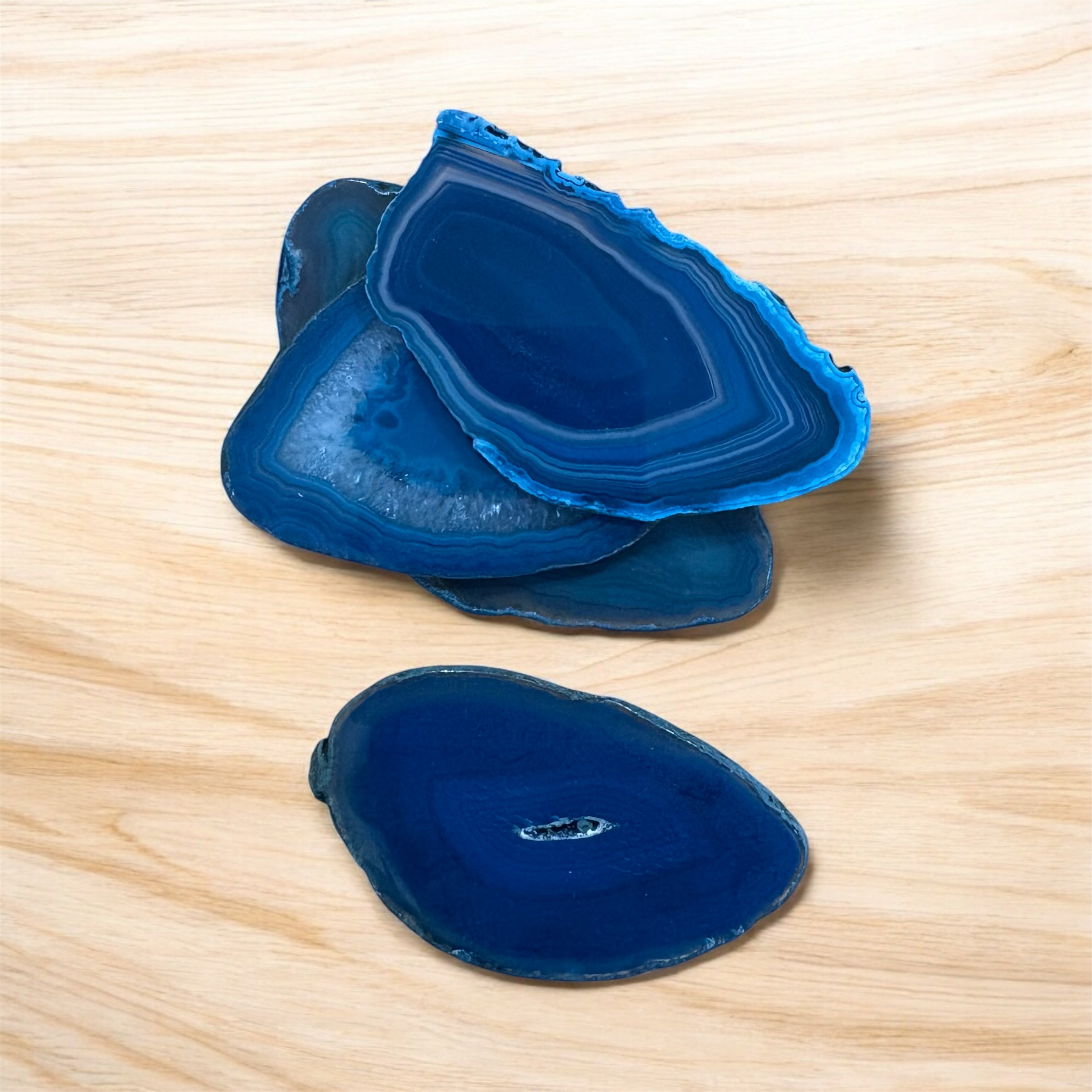 Stack of Blue Agate Slice