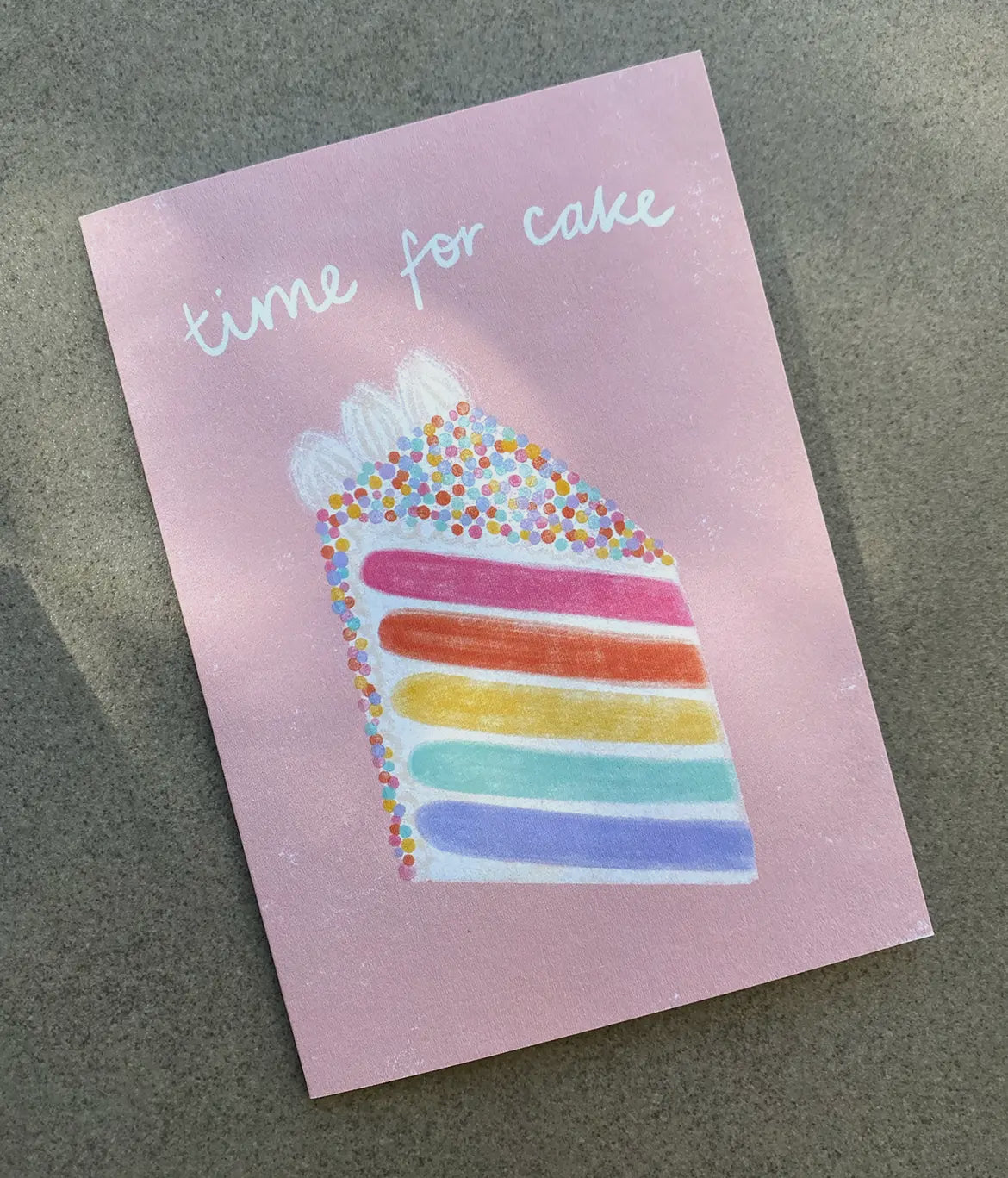 Time for cake peach birthday card