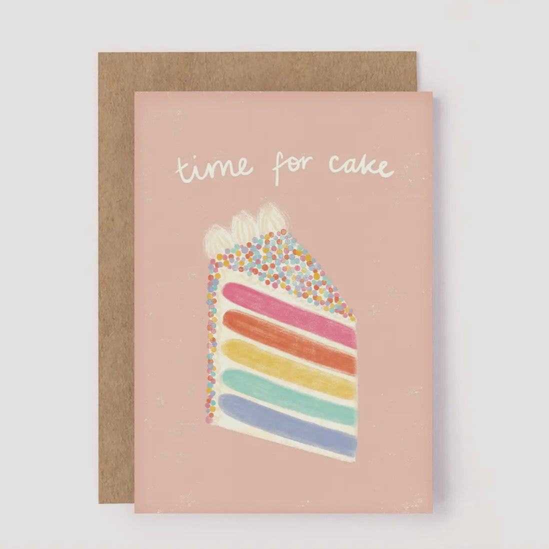 Time for cake peach birthday card