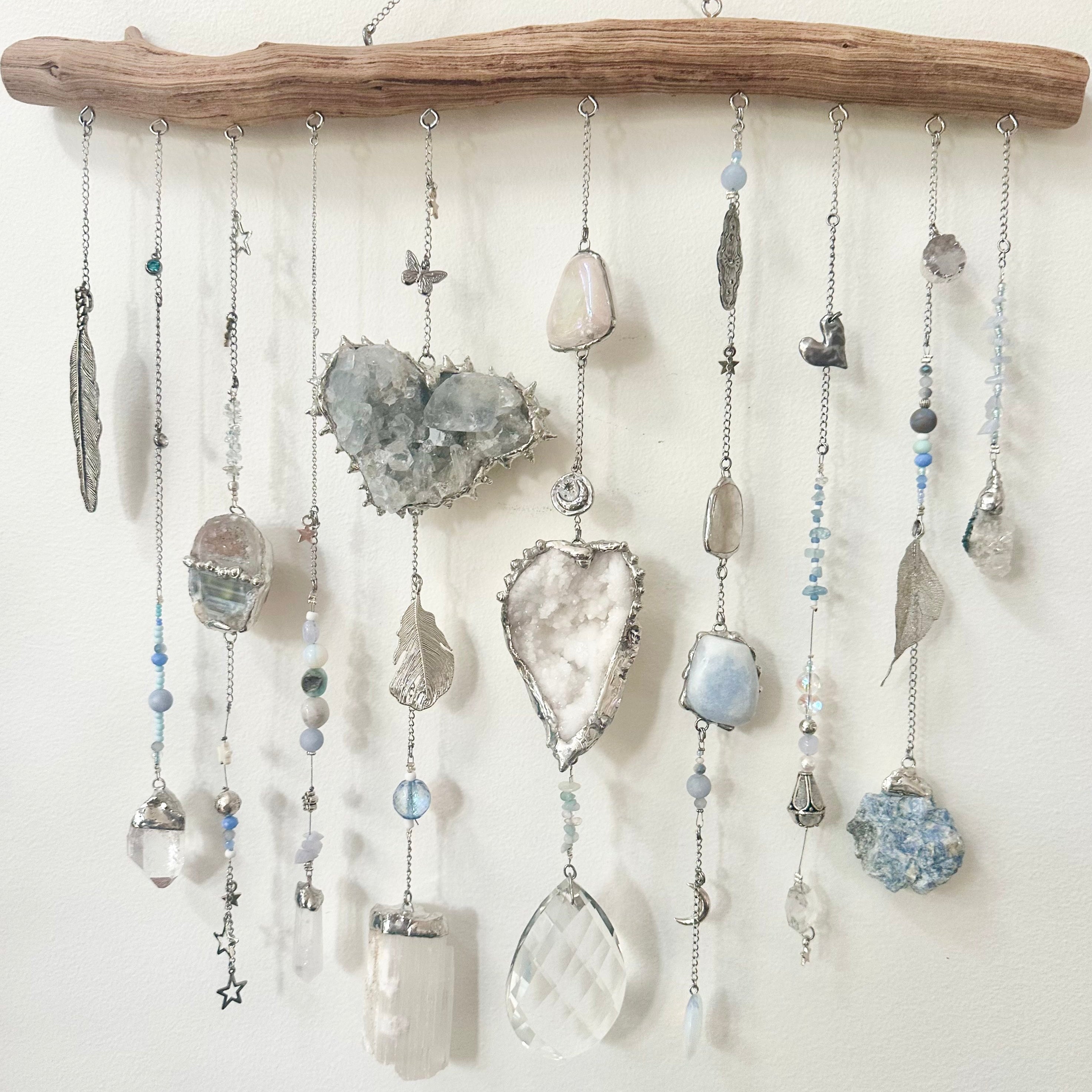 Sky Nurturing Crystal driftwood hanging