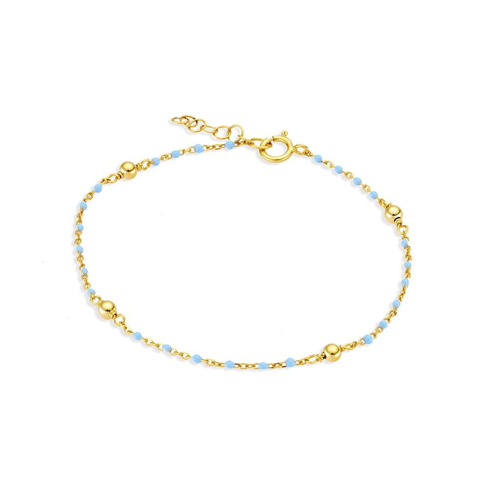 blue ball bead bracelet