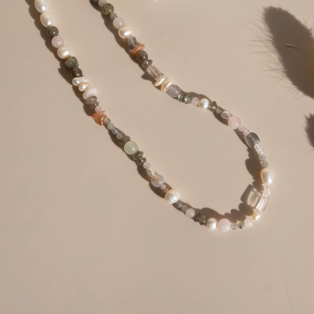 dusk crystal pearl necklace