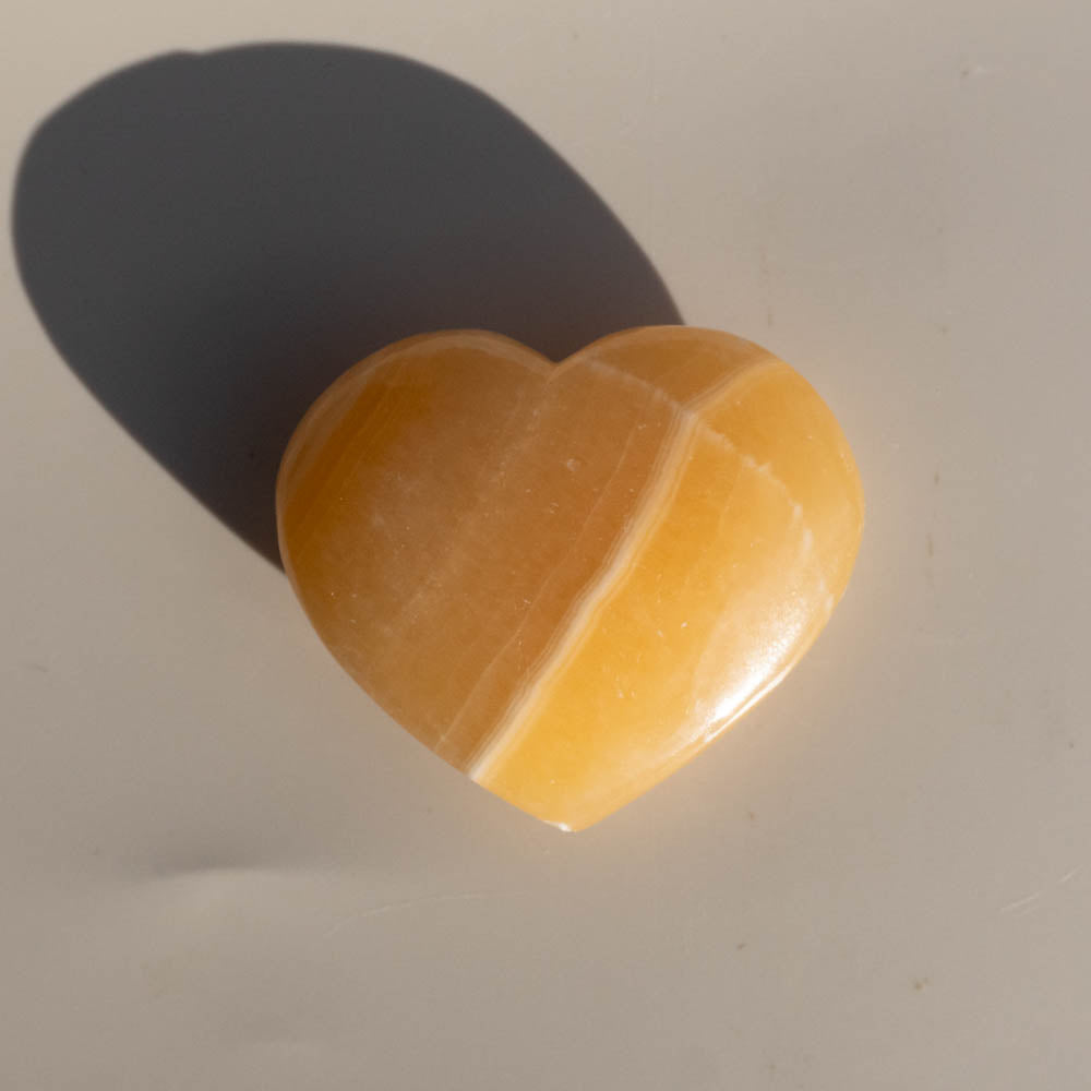 Honey Calcite Crystal Heart