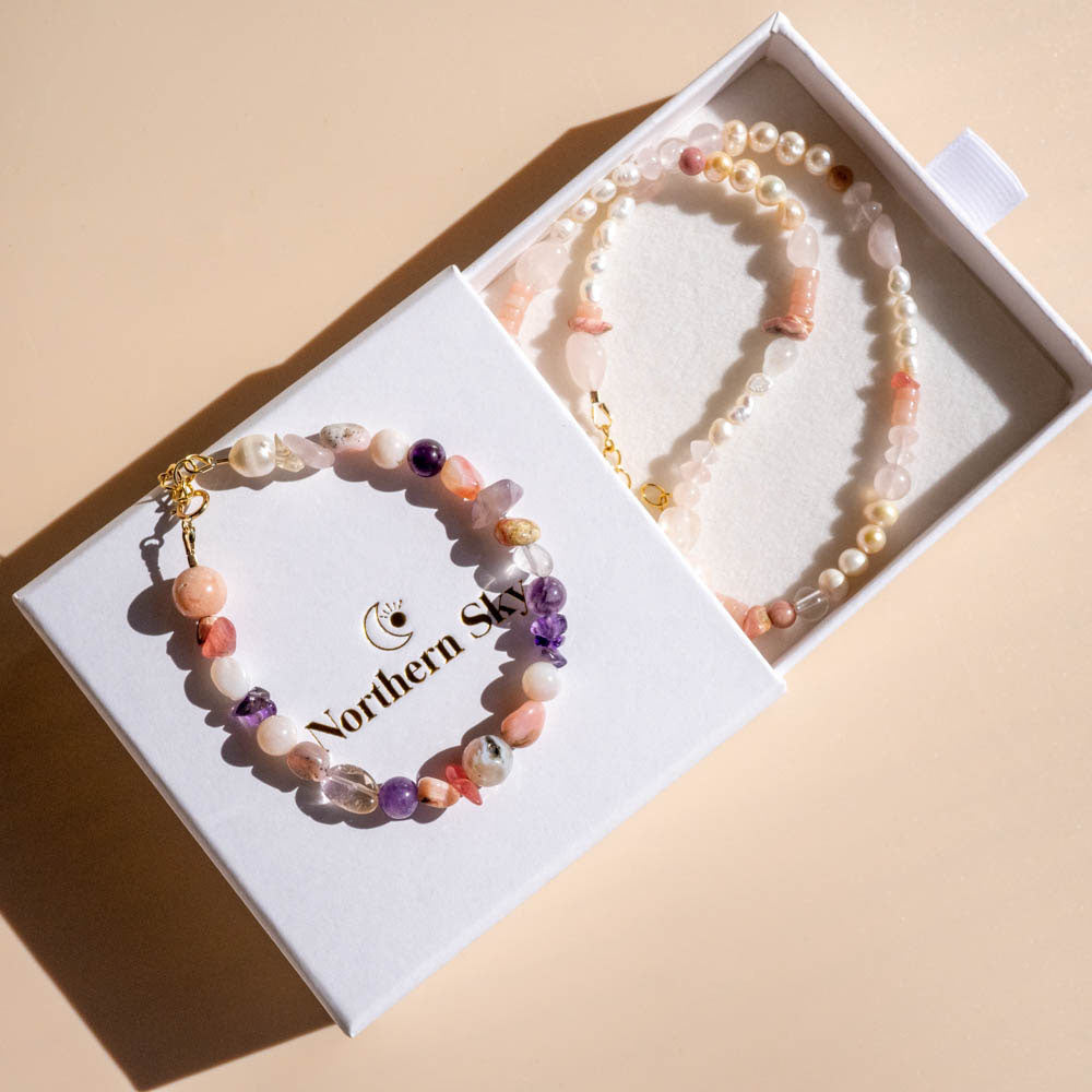 Violet Fields Crystal Beaded Bracelet