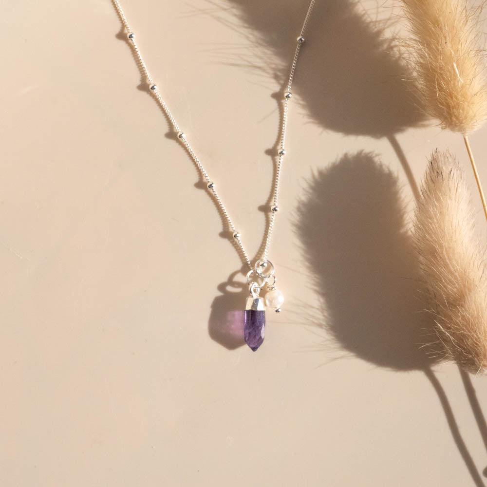 amethyst pearl necklace