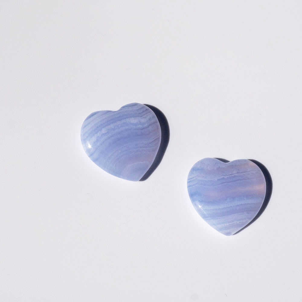 blue lace agate heart stone