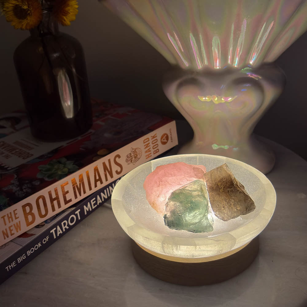 Glowing Selenite Plate