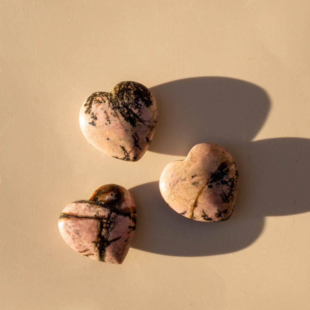 Rhodonite mini crystal hearts