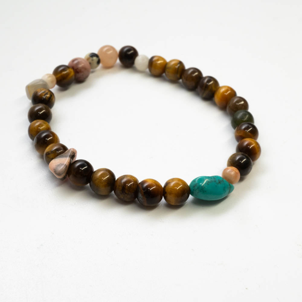 Tigers eye and mixed crystal bracelet