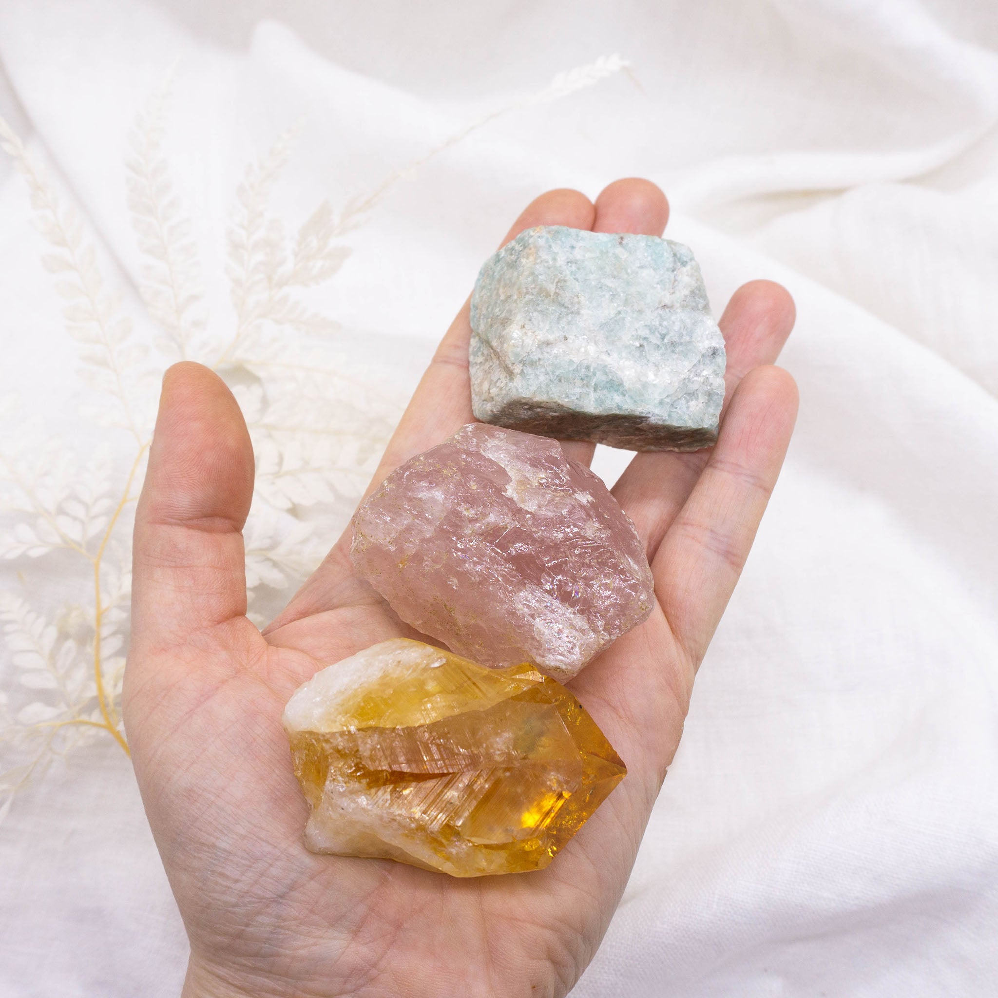 Citrine, Rose Quartz & Amazonite