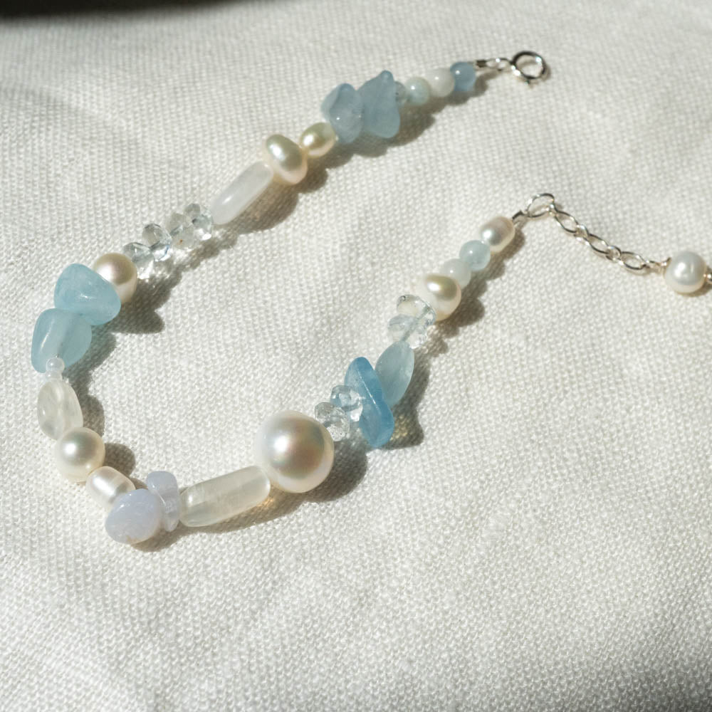 Aquamarine Moonstone bracelet