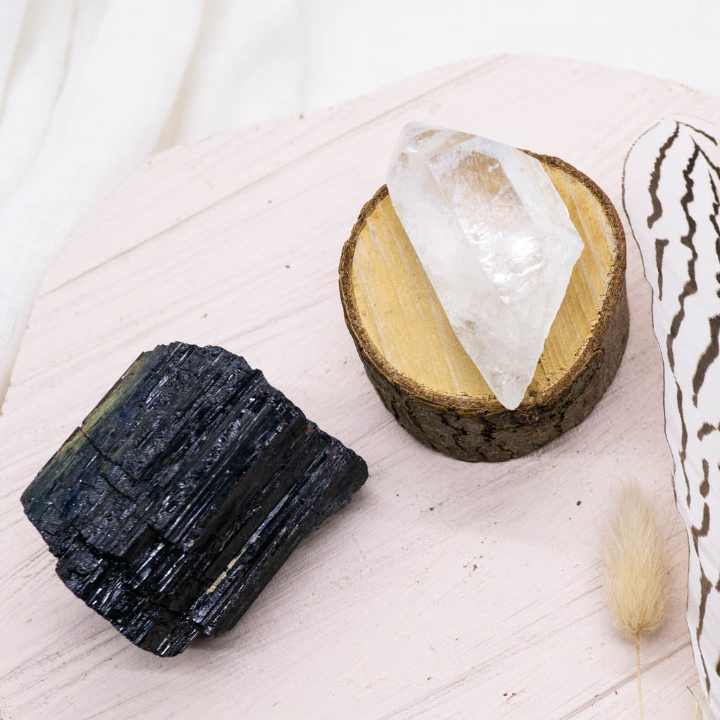 Black Tourmaline and Quartz