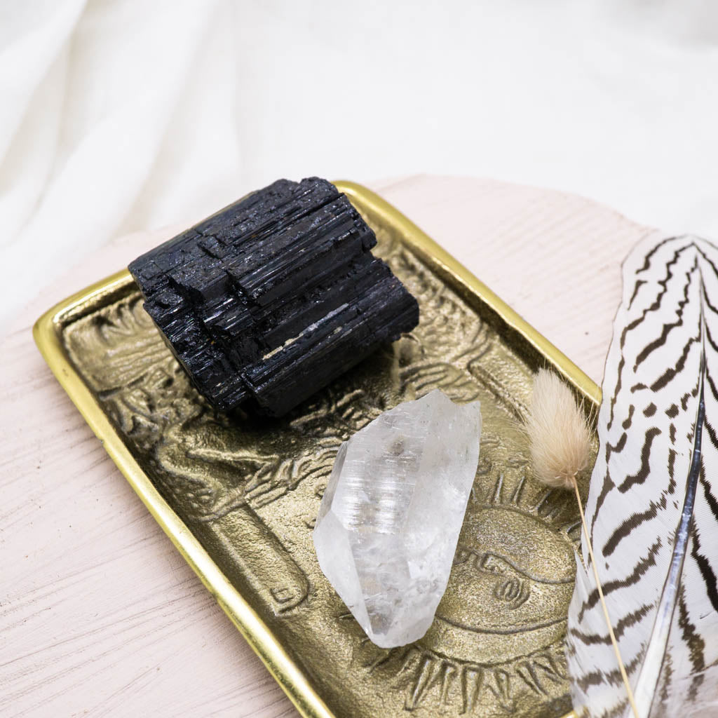 Black Tourmaline and Quartz