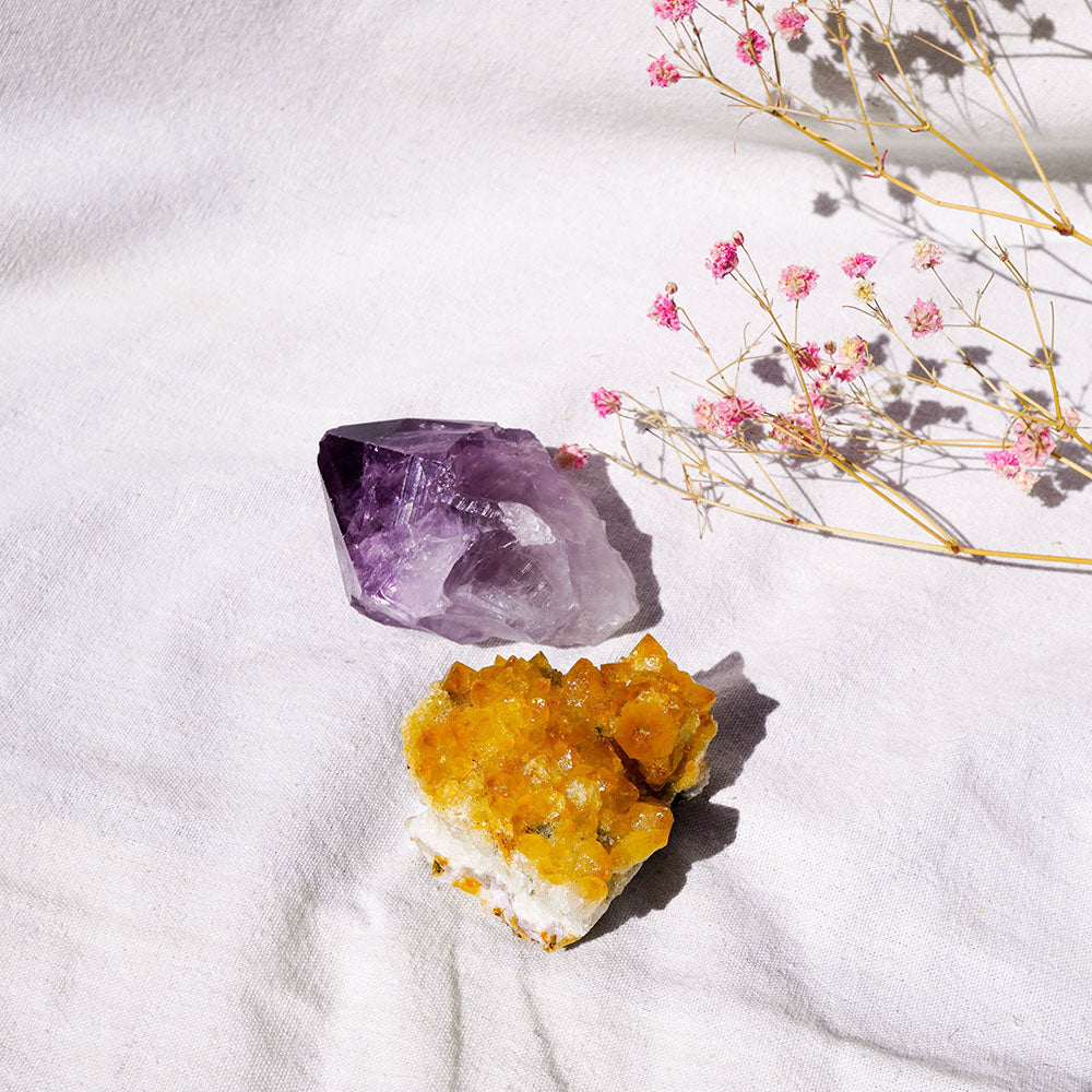amethyst + citrine crystals