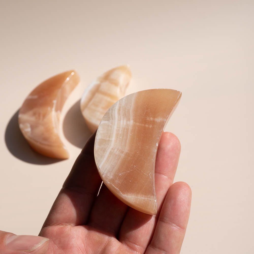 Honey Calcite Crystal Moon