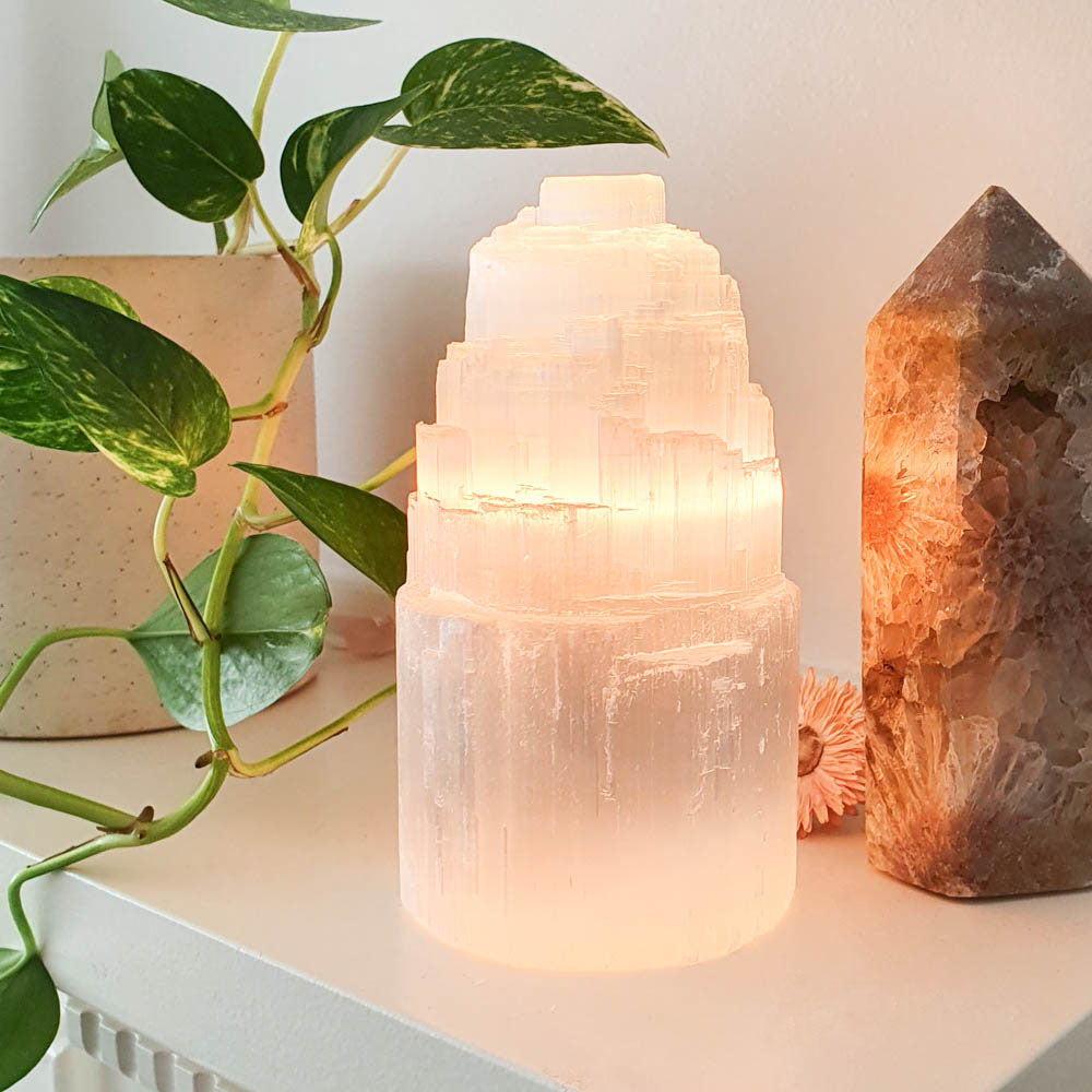 Selenite Lamp Duo