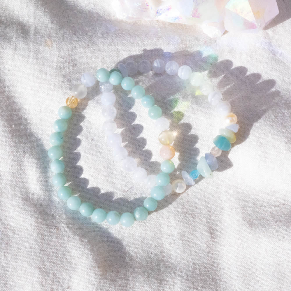 amazonite and blue lace bracelets