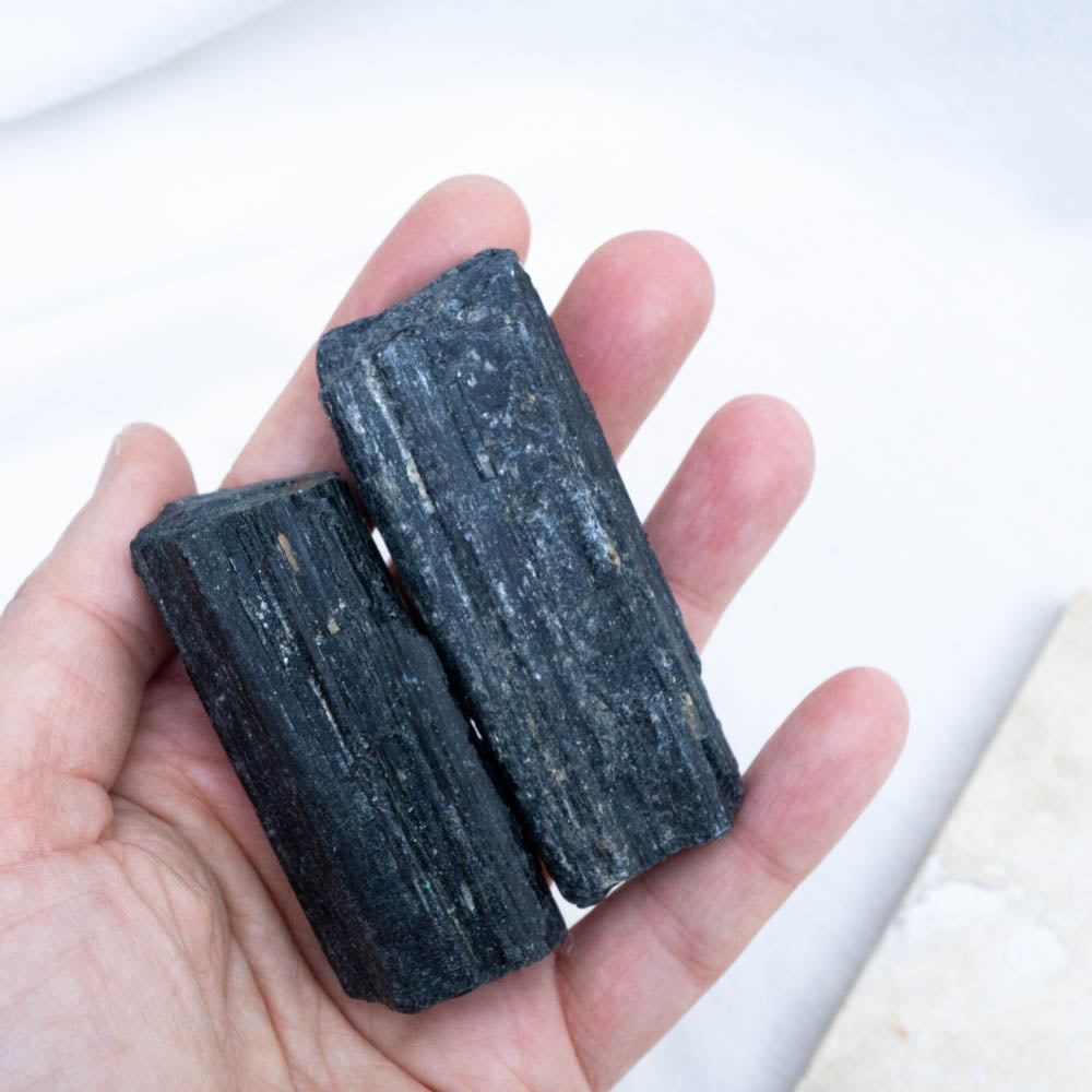 Black tourmaline pieces