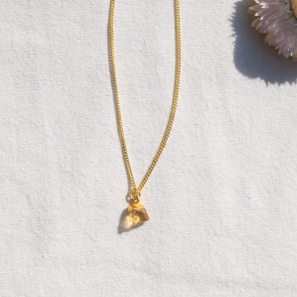 Citrine gold necklace