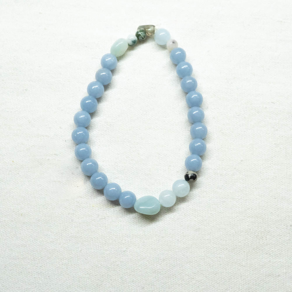 Angelite, amazonite and aquamarine bracelet