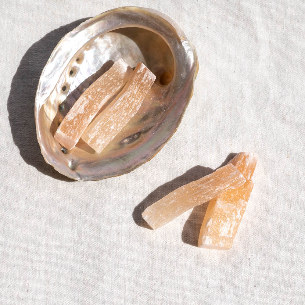 Peach Selenite rods