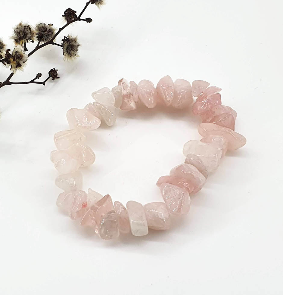 Rose Quartz Gemstone Chip Bracelet – Northern Sky