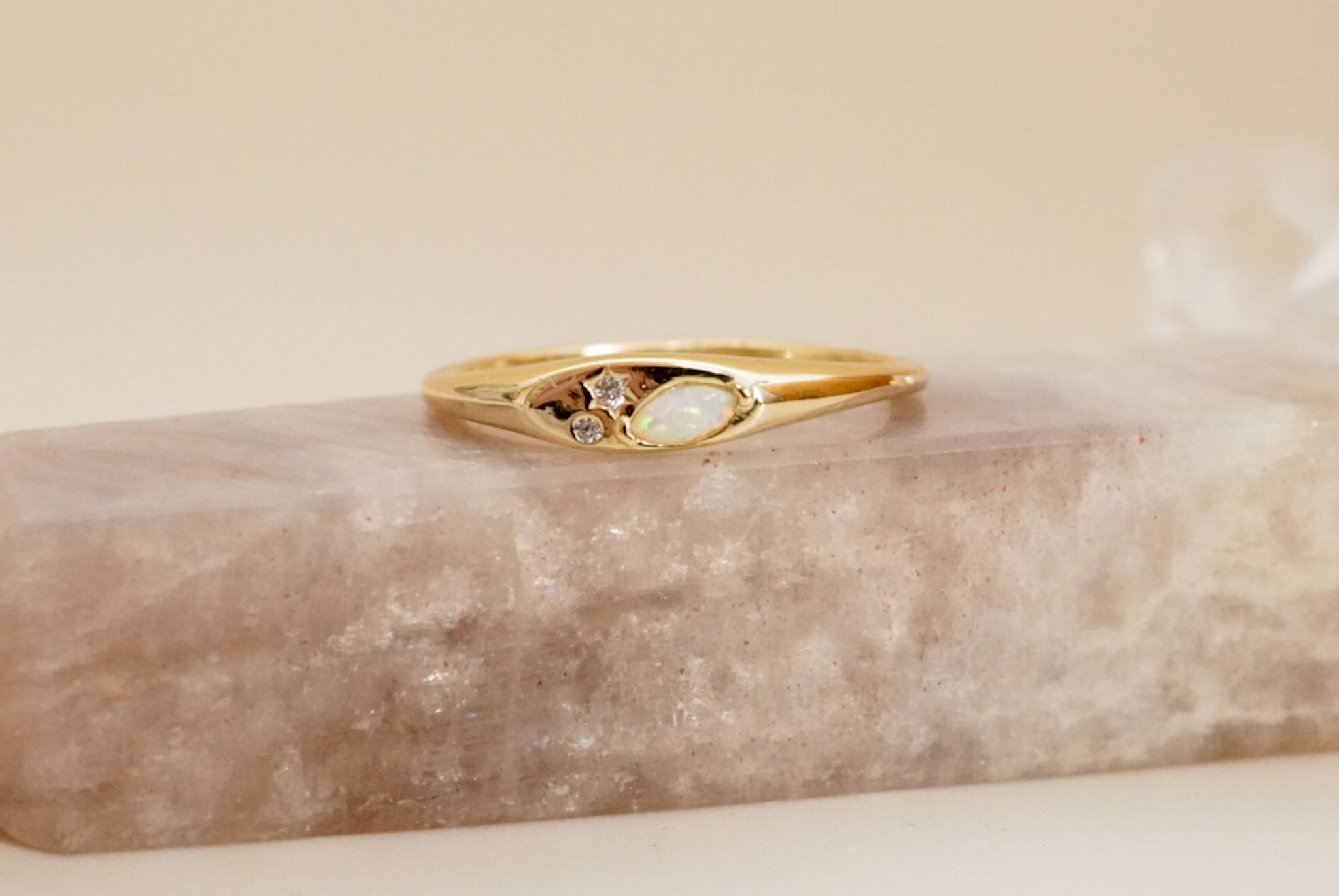 Opal signet ring 