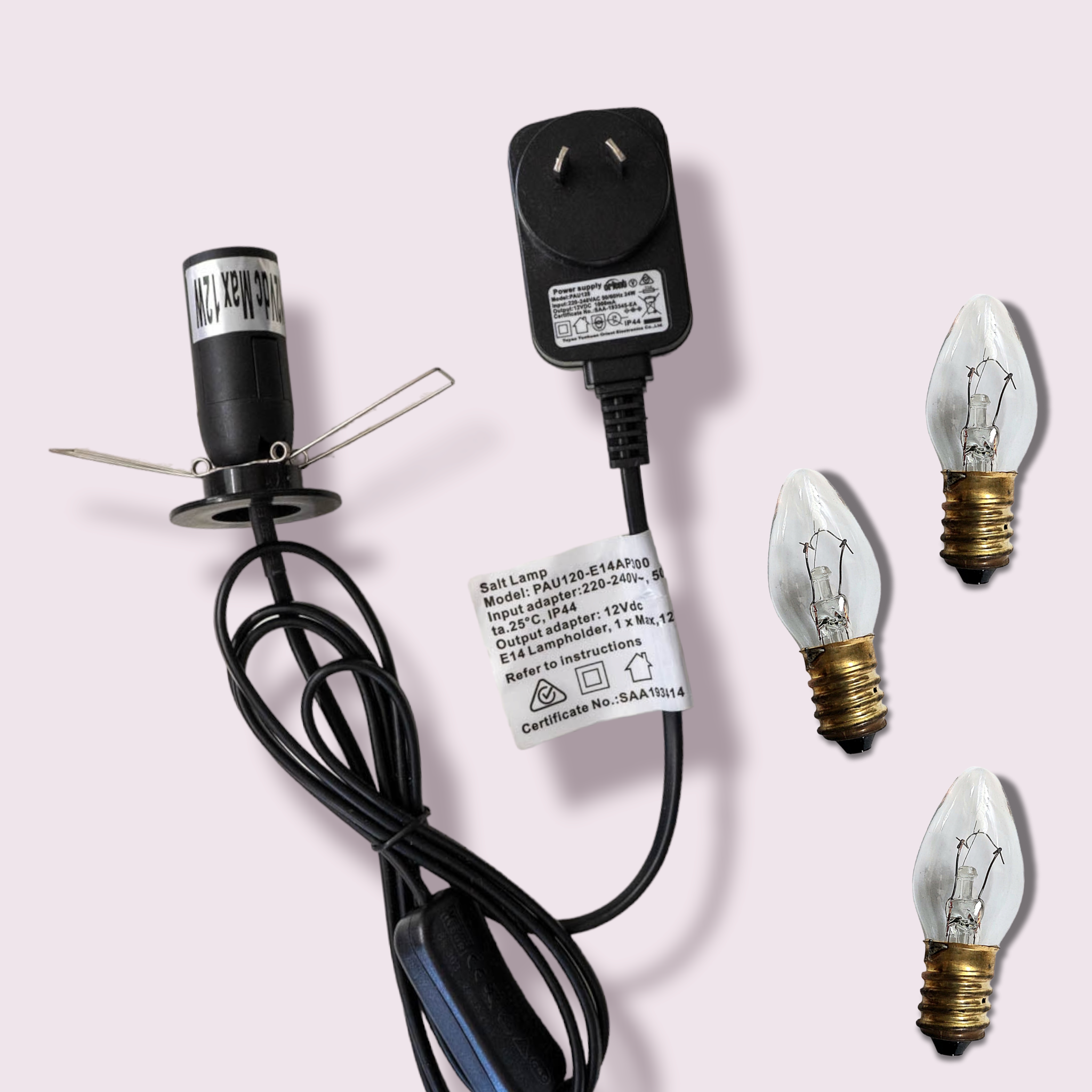 Replacement Lamp Power Cord 12V DC Black