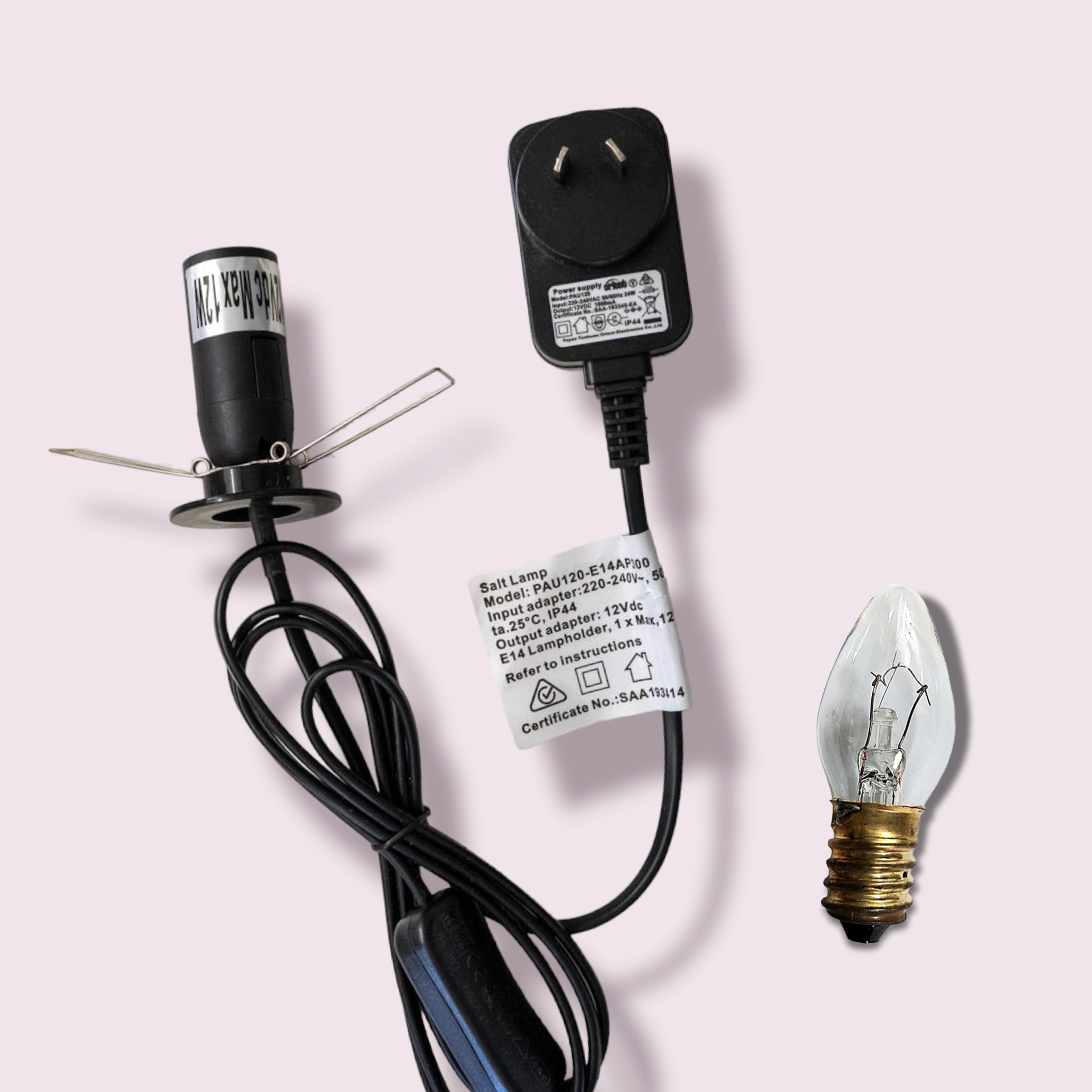 12V DC Lamp Power Cord with 12W light globe