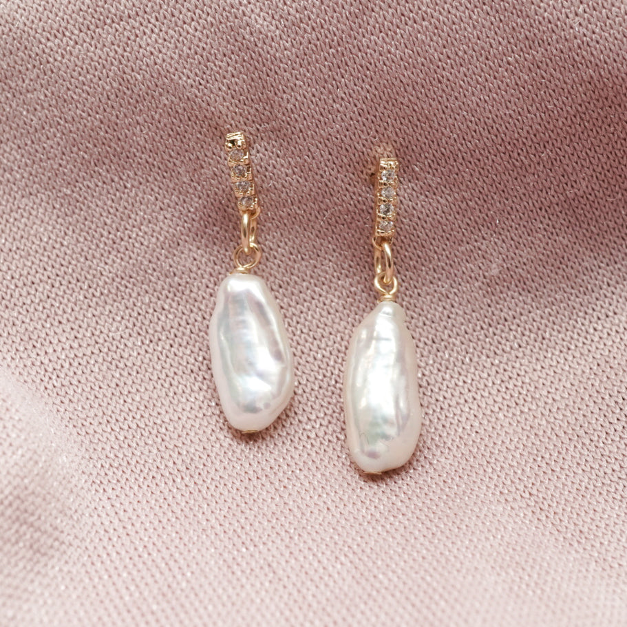 Baroque Pearl Stud Earrings