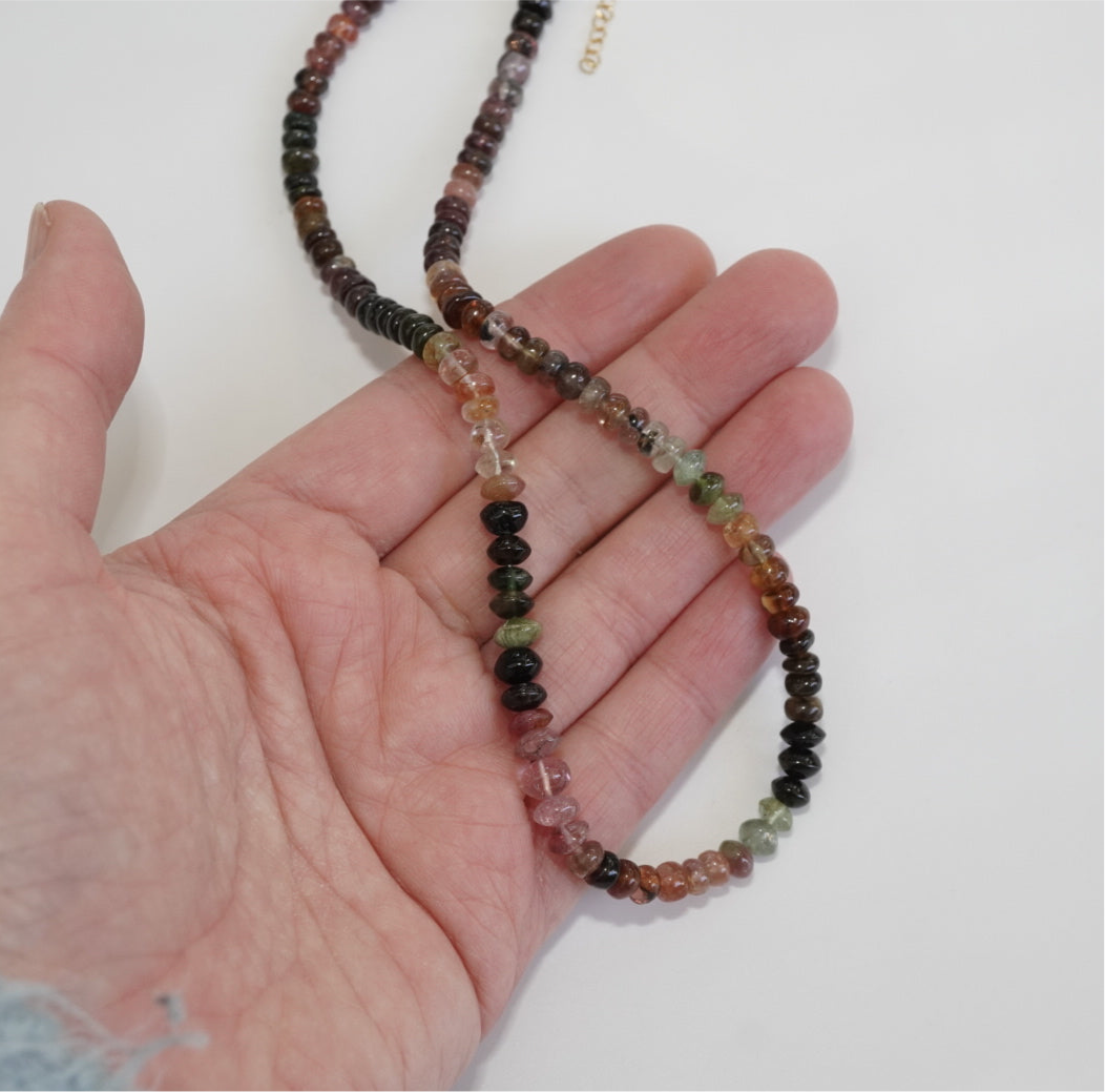 Multi Tourmaline Beaded Necklace