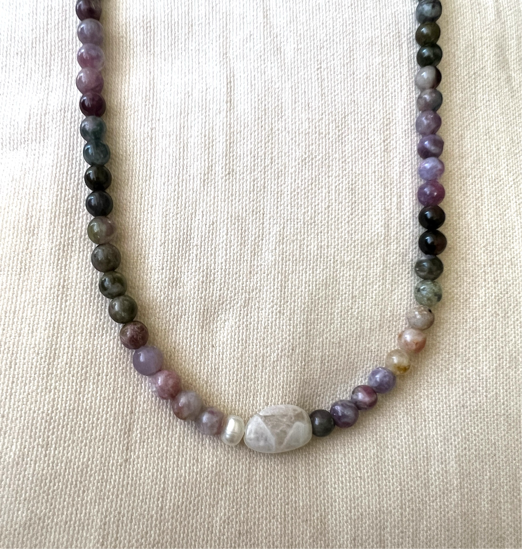 Pink tourmaline necklace 