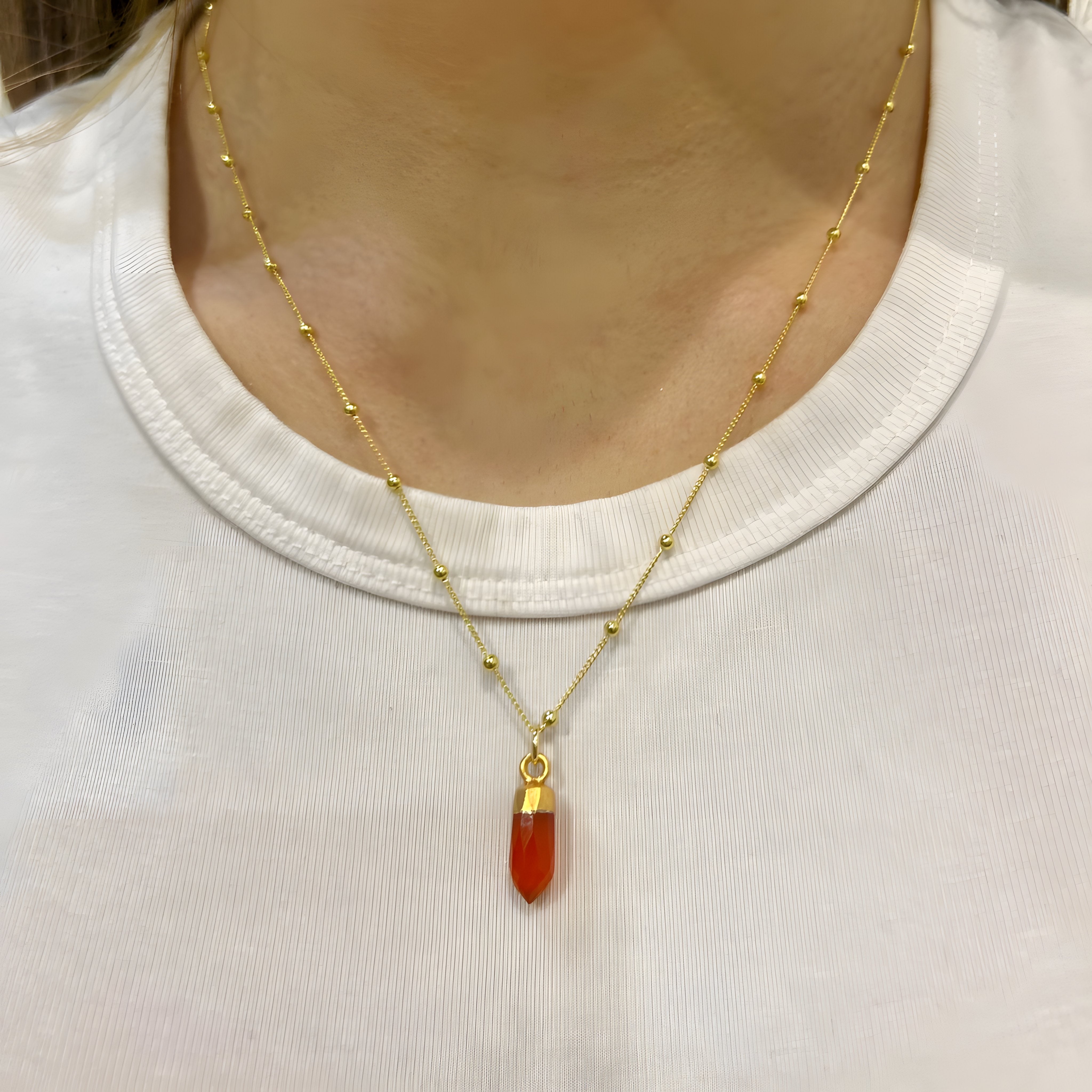 Carnelian Point Necklace