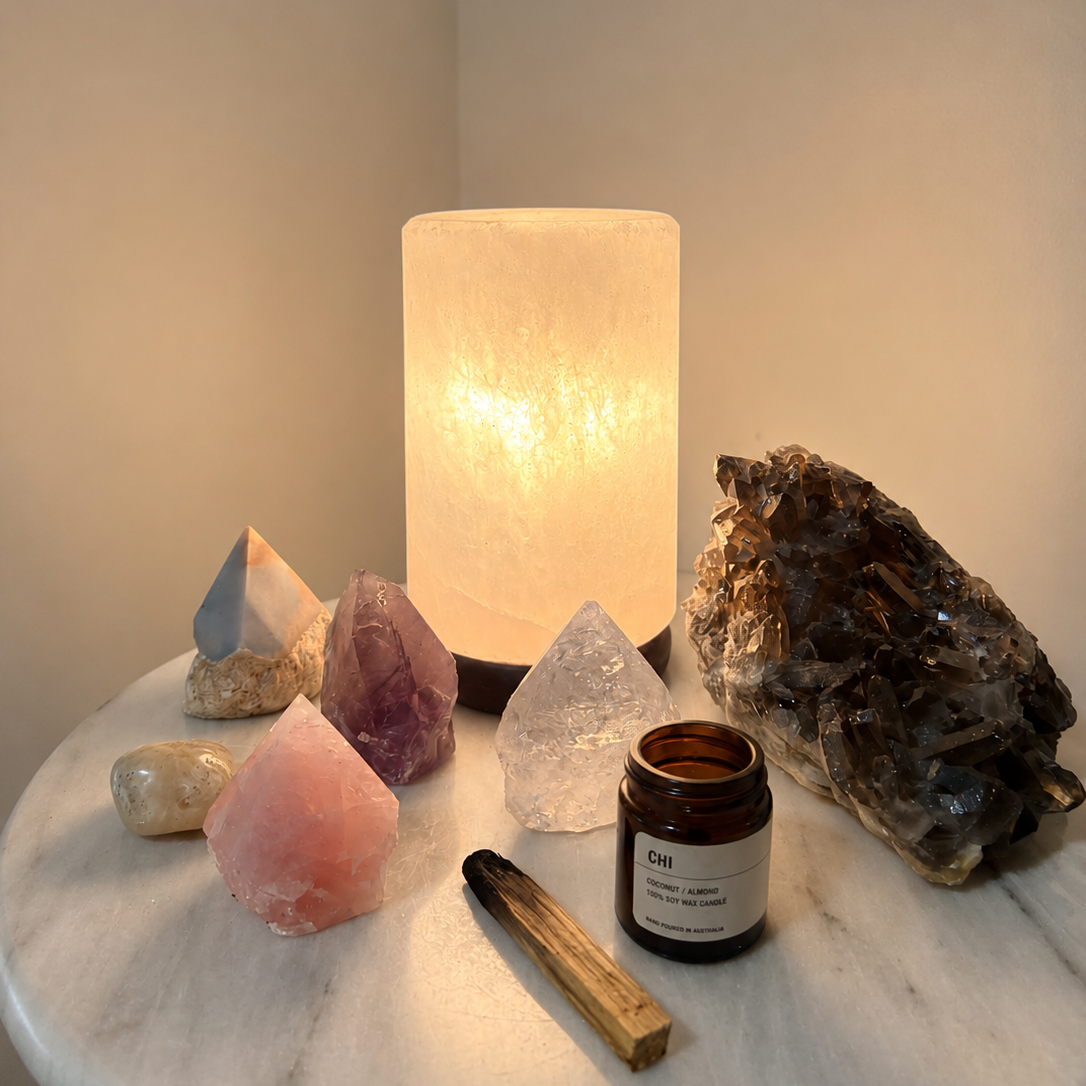 White Himalayan Salt Lamp Cylinder