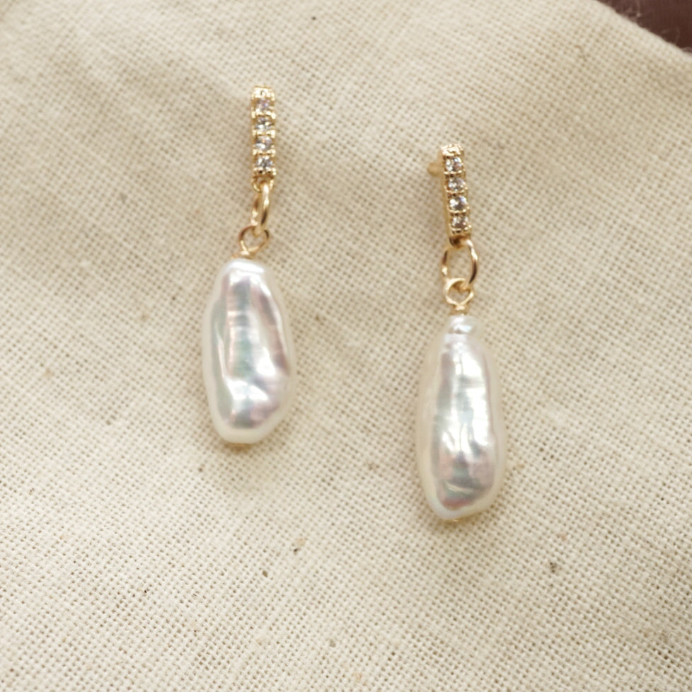 Baroque Pearl Stud Earrings