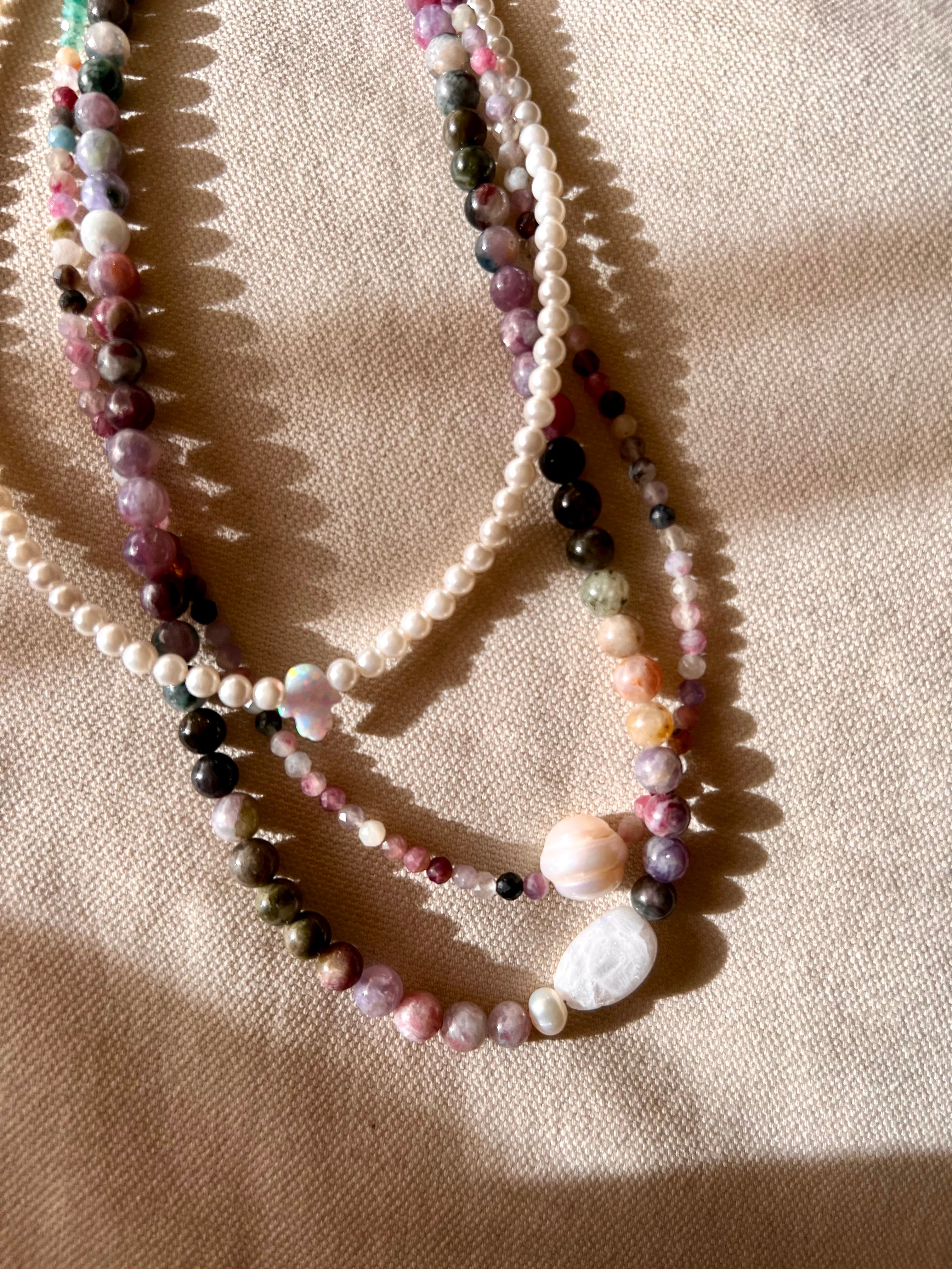 Tourmaline and other necklaces