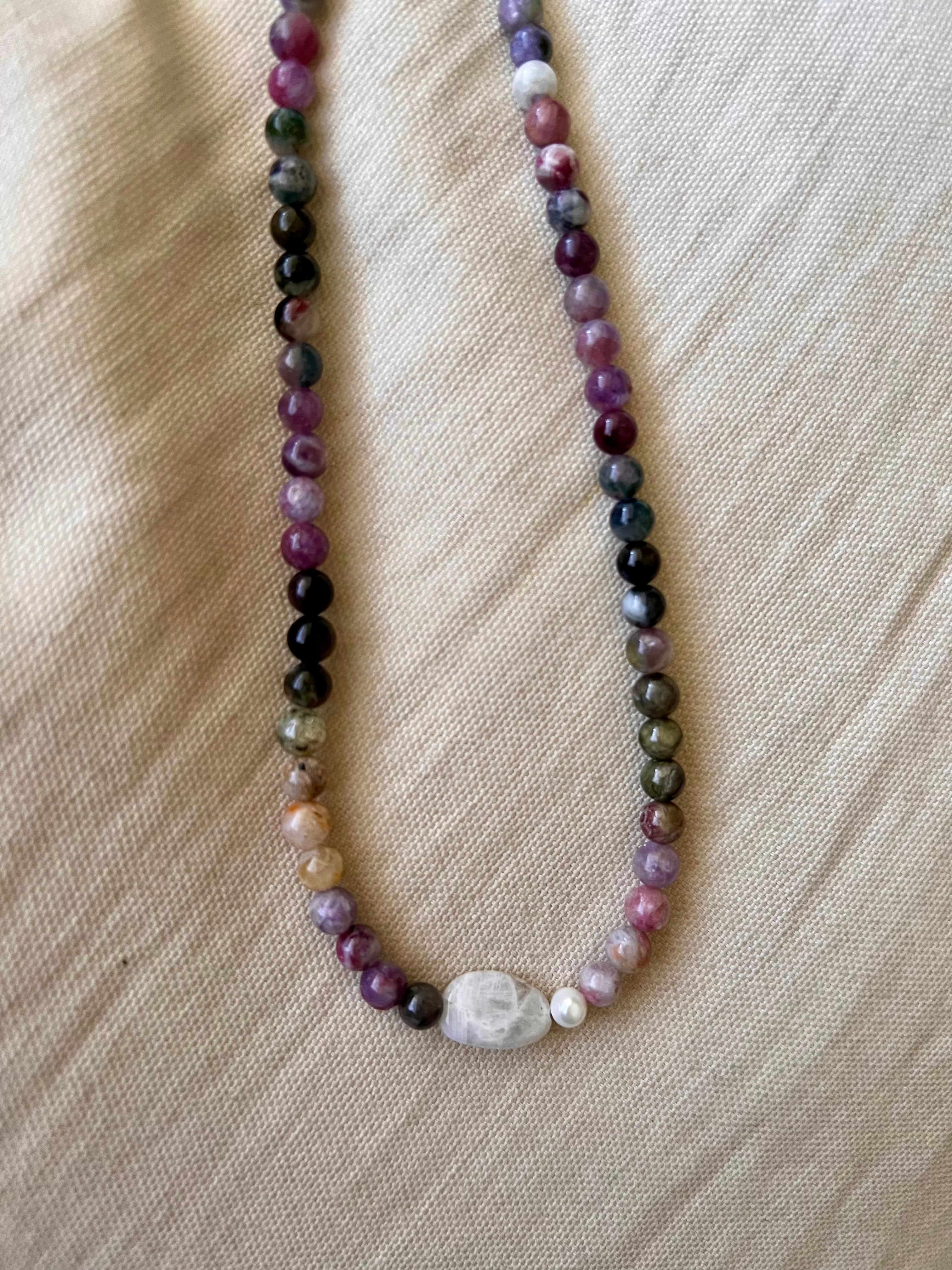 Pink tourmaline necklace