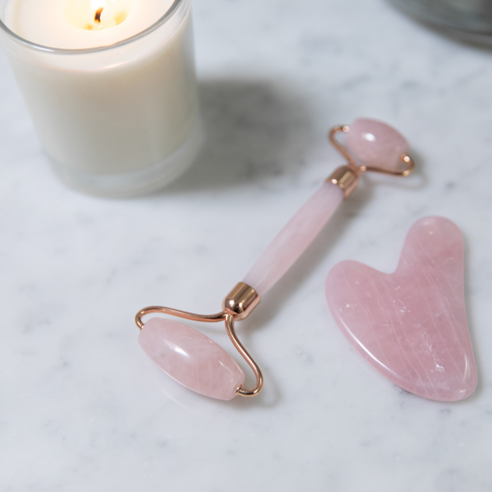 Rose Quartz facial massage set