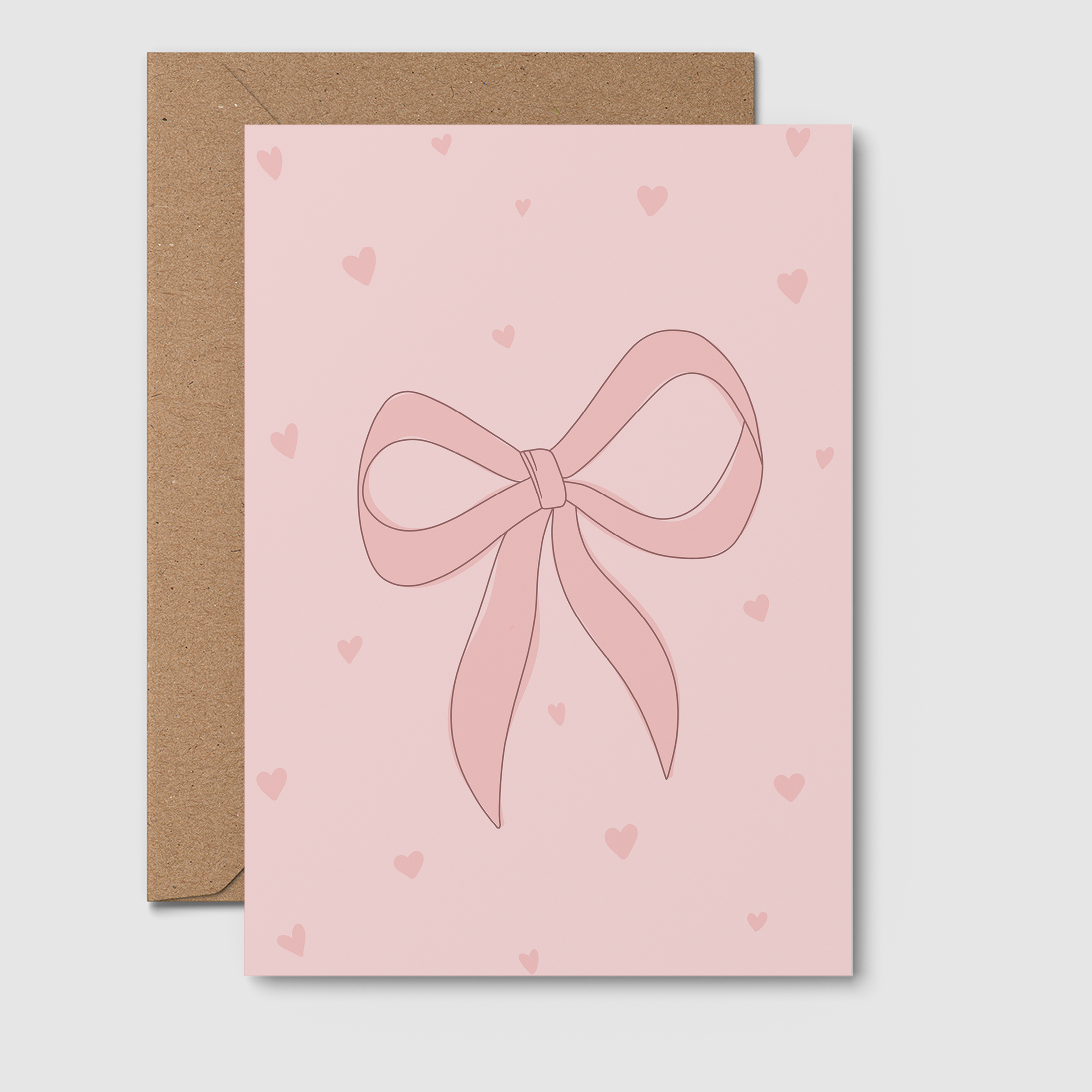 Bow and hearts card