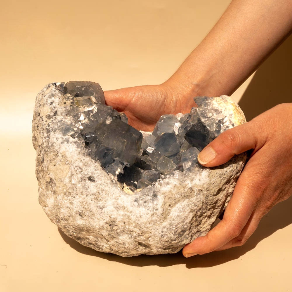Large Celestite Crystal Cluster
