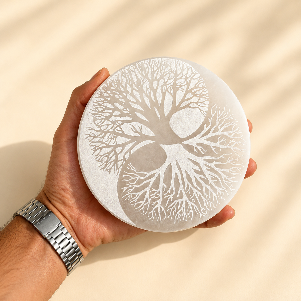 Selenite Tree of Life Charging Plate