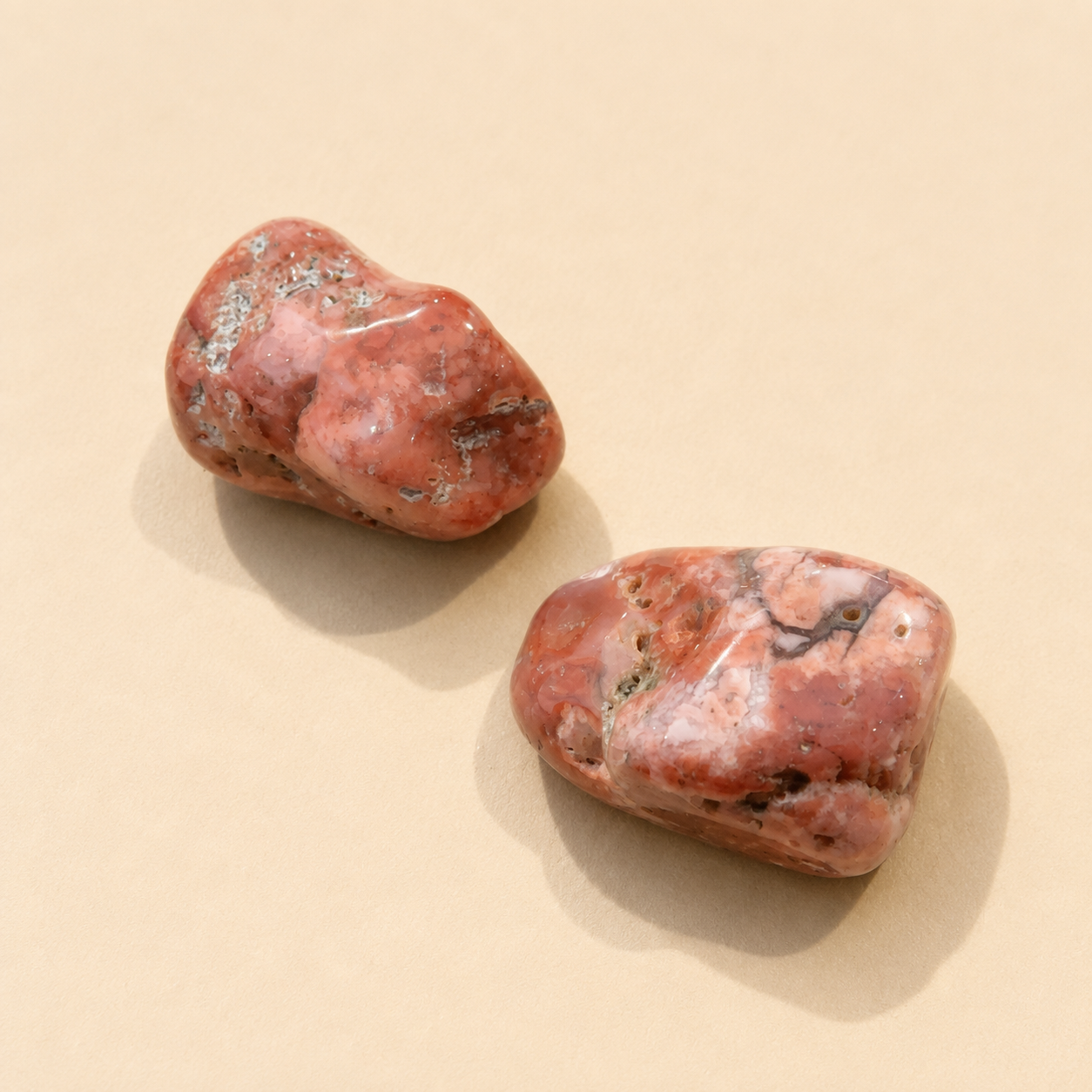 Cherry Blossom Agate Rough Tumbled Stone