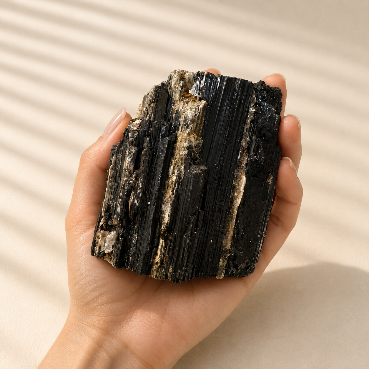Black Tourmaline Large with Mica inclusions 605g