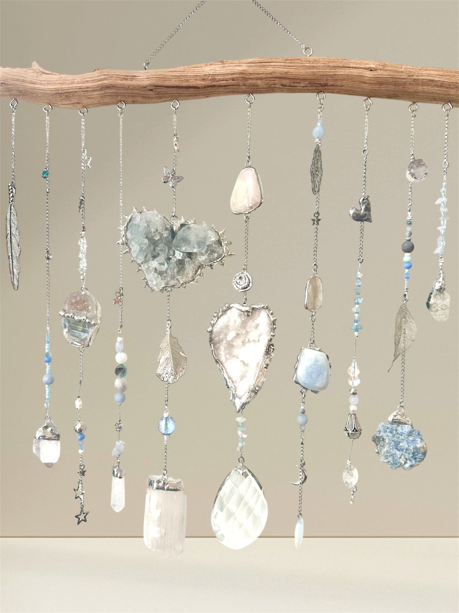 Sky Nurturing Crystal driftwood hanging  