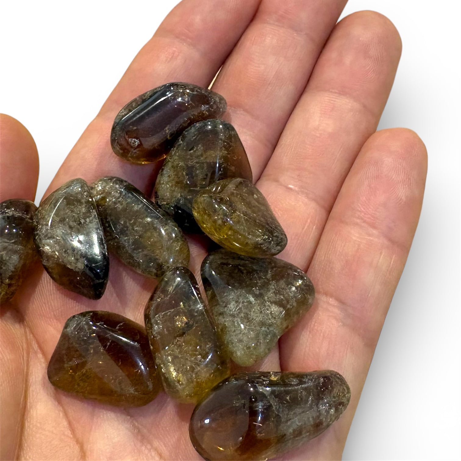 Kunndalini Citrine Tumbled  in hand