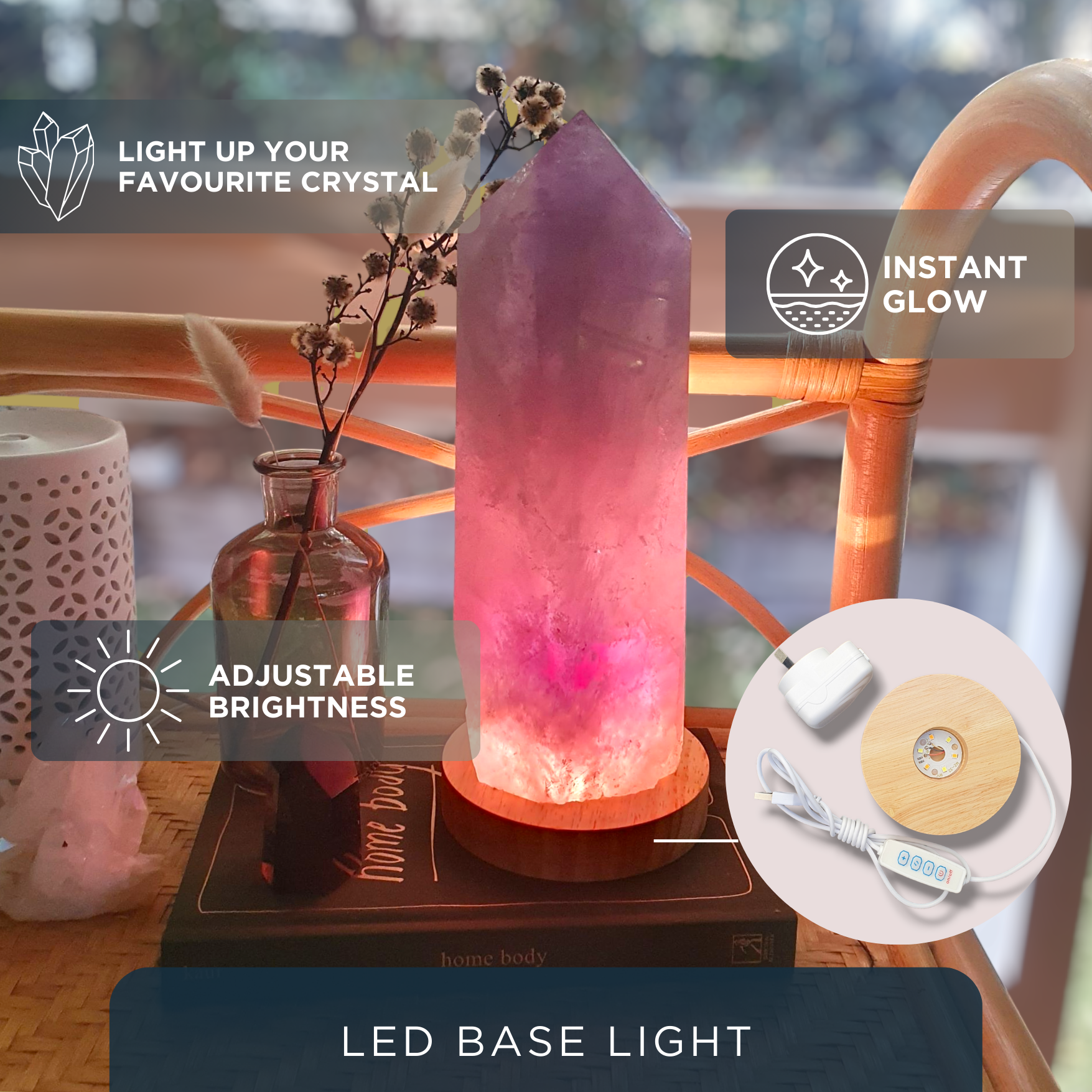 LED Crystal Light Base