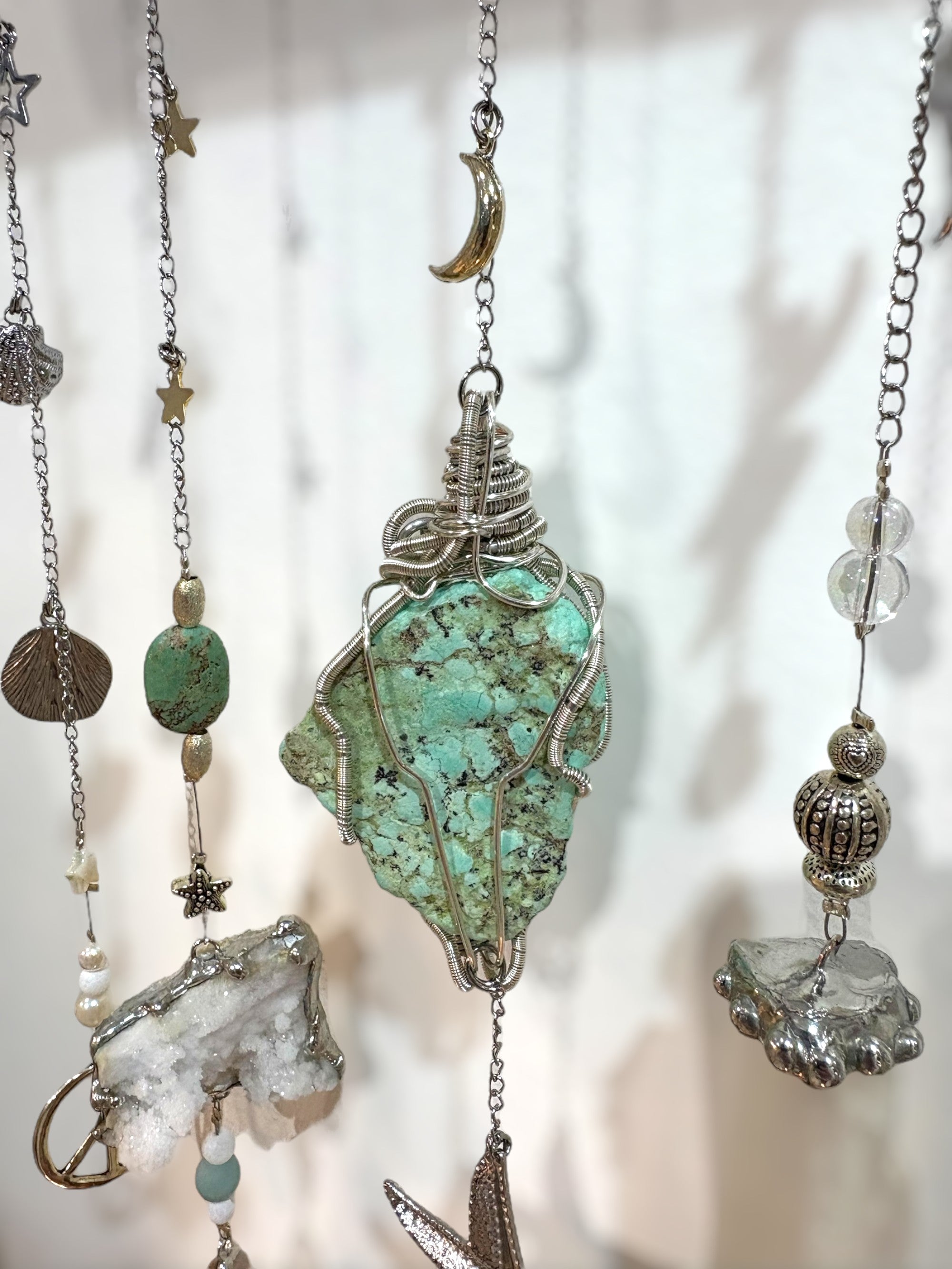 Mermaid crystal wall hang close up
