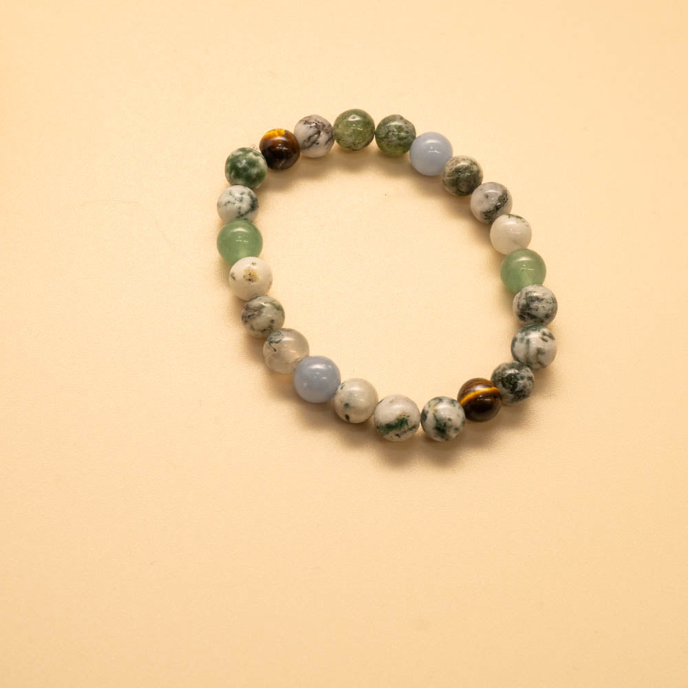 Tree Agate, Angelite, Tiger's Eye + Green Aventurine | Children’s Bracelet